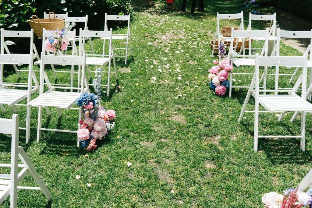 The ceremony space at PAzo Faramello -a wedding venue in Galicia