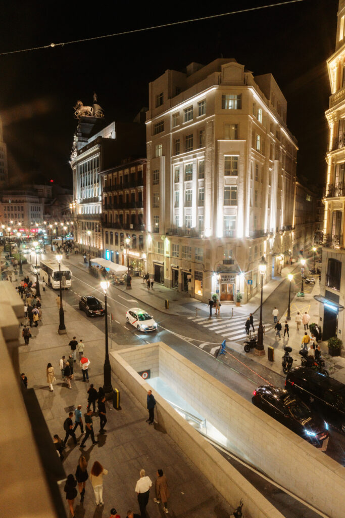 Views from the Four Seasons Hotel Madrid, one of the best wedding venues in Spain. 