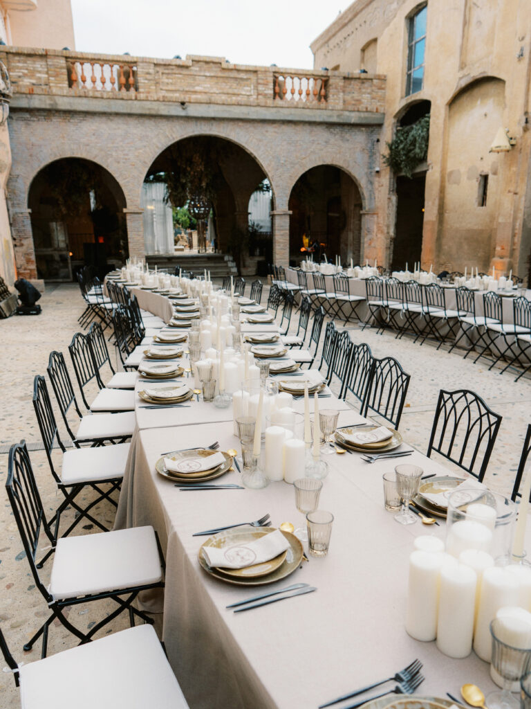 Table details from a wedding at Molí de la Torre, one of the best wedding venues in Spain